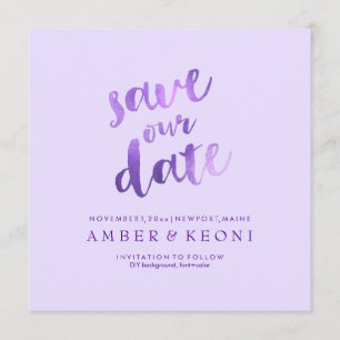 Invitation PixDezines Date de sauvegarde/Lilac/Lavender/DO-IT