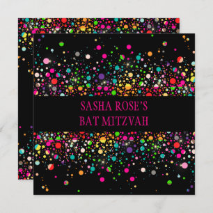 Invitation PixDezines Dazzled/Spectres de néon/Bat mitzvah