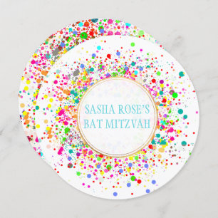 Invitation PixDezines Dazzled/Spectres de néon/Bat mitzvah