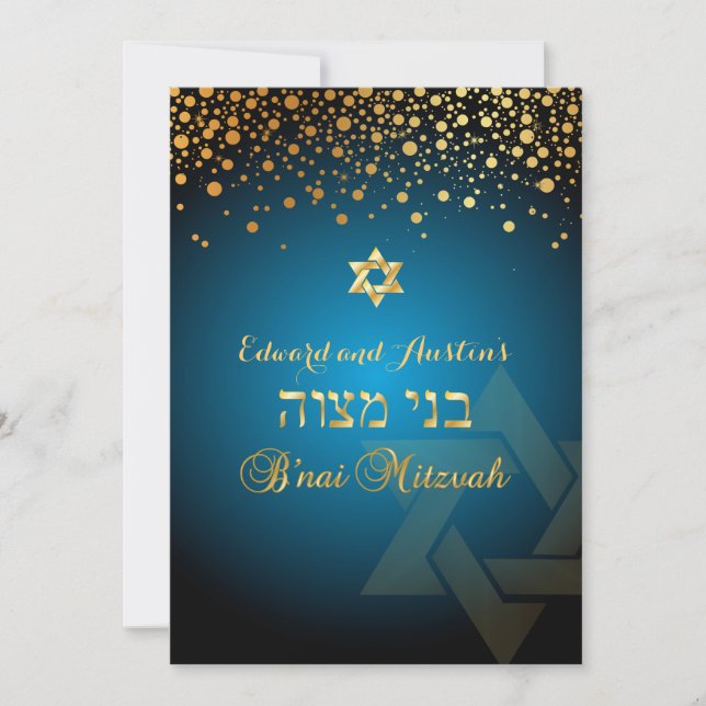 Invitation PixDezines DERRIÈRE OR/B'nai Mitzvah/DO-IT-YOURSEL (Devant)