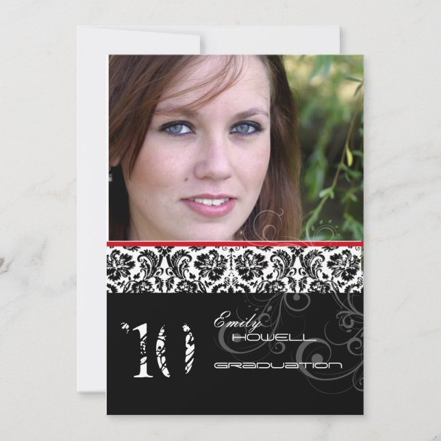 Invitation PixDezines Desiree Damask/Invitations de diplôme 2 (Devant)