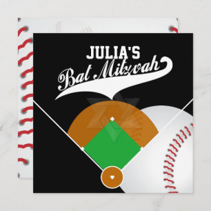 Invitation PixDezines ✡ Diamant de baseball/ Bat mitzvah
