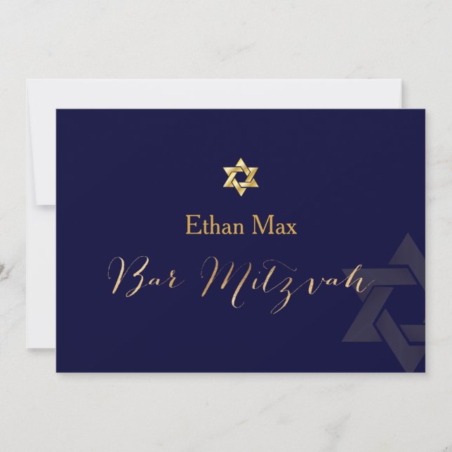 Invitation PixDezines DIY couleur/Écriture élégante/Bar Mitzv (Devant)