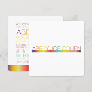 Invitation PixDezines DIYcouleurs/typographie/bat mitzvah