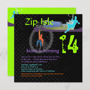 Invitation PixDezines DO-IT-YOURSELF ARRIÈRE - PLAN/ZIP LINE 