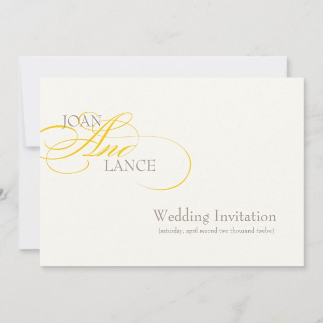 Invitation PixDezines do-it-yourself couleur, jaune. police f (Devant)