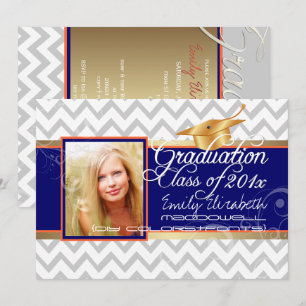 Invitation PixDezines do-it-yourself couleurs/chevron blanc/g