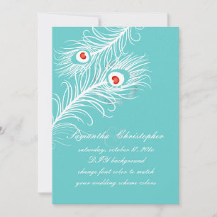Invitation PixDezines do-it-yourself couleurs, plumes paon