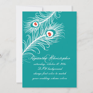 Invitation PixDezines do-it-yourself couleurs, plumes paon su