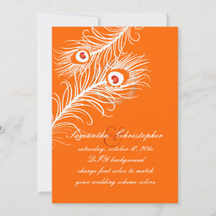 Invitation PixDezines do-it-yourself couleurs, plumes paon su