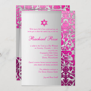 Invitation PixDezines DO-IT-YOURSELF damask de la flore/Mitzv