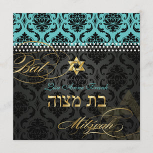 Invitation PixDezines DO-IT-YOURSELF turquoise Vendome Damask