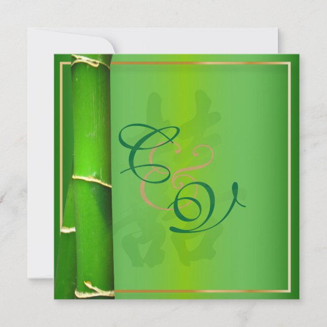 Invitation PixDezines Double Happiness+bambou (Devant)