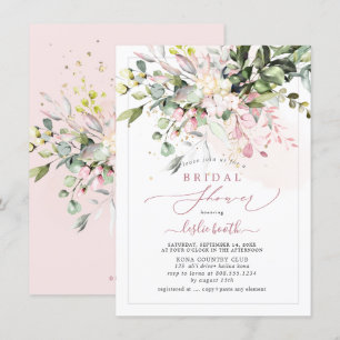 Invitation PixDezines Dusty Gum Fête des mariées Eucalyptus