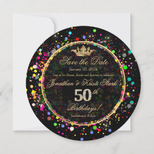 Invitation PixDezines ébloui/Arc-en-ciel 50 Anniversaire Bash