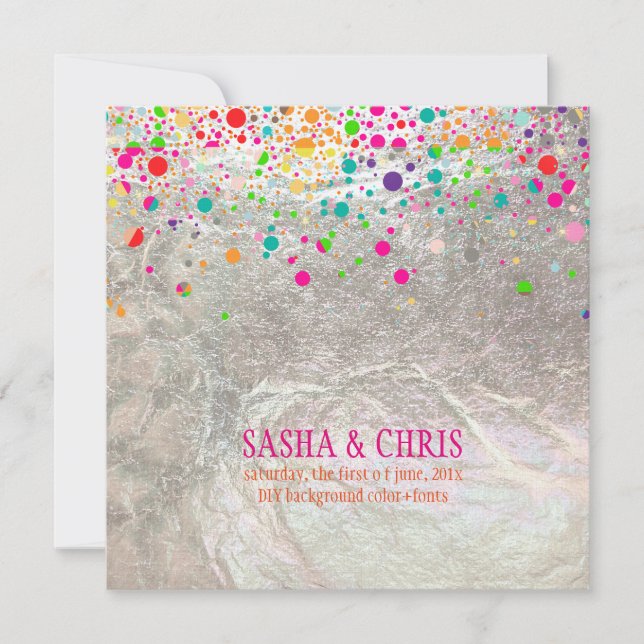 Invitation PixDezines ébloui/arc-en-ciel/do-it-yourself événe (Devant)