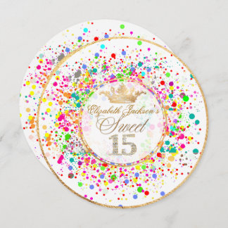 Invitation PixDezines ébloui/Arc-en-ciel/Doux+15