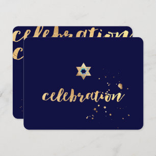 Invitation PixDezines éblouies/or/Bar Mitzvah/réception