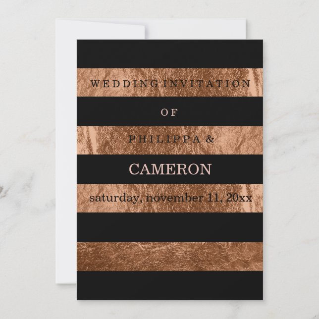 Invitation PixDezines faux bandes de feuilles de cuivre/DO-IT (Devant)