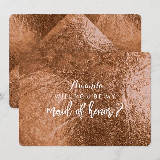 Invitation PixDezines Faux Copper Vous Serez..Maid (Devant / Derrière)