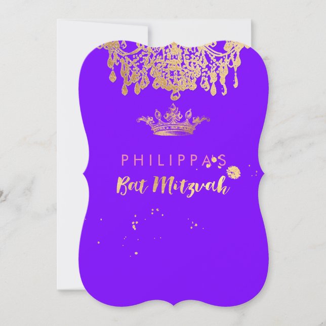 Invitation PixDezines Faux Gold/Chandelier/Couronne/do-it-you (Devant)