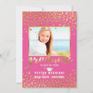 Invitation PixDezines Faux Gold Confetti Graduation