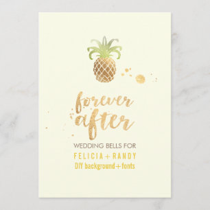 Invitation PixDezines Faux Gold Pineapple Mariage