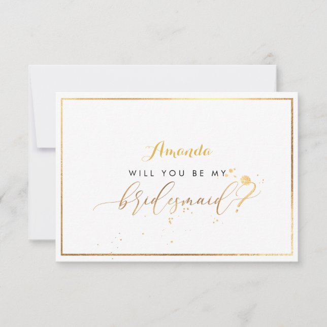 Invitation PixDezines Faux Gold Seras-Tu Ma Porte-Mère (Devant)