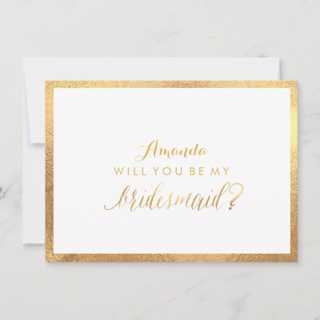 Invitation PixDezines Faux Gold Serez-Vous Ma Femme D'Accueil (Devant)
