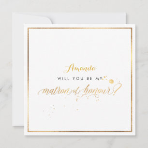 Invitation PixDezines Faux Gold vous serez chef d'honneur