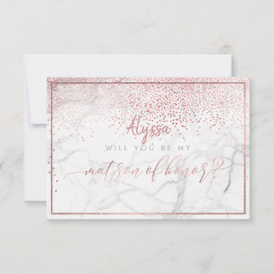 Invitation PixDezines Faux Rose Gold Accepterez-vous d'être l
