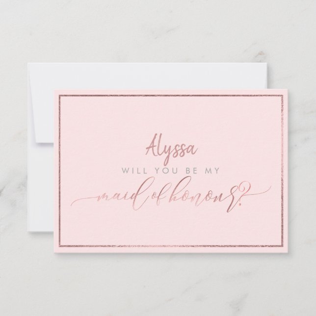Invitation PixDezines Faux Rose Gold sera-t-il fait pour vous (Devant)