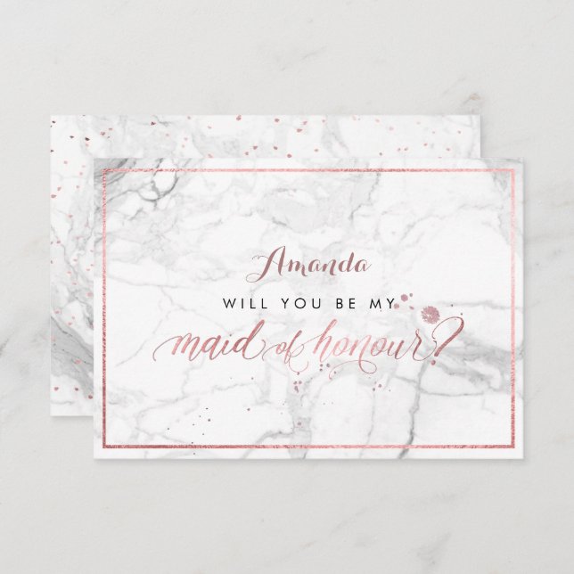 Invitation PixDezines Faux Rose Gold sera-t-il l'honneur ? (Devant / Derrière)