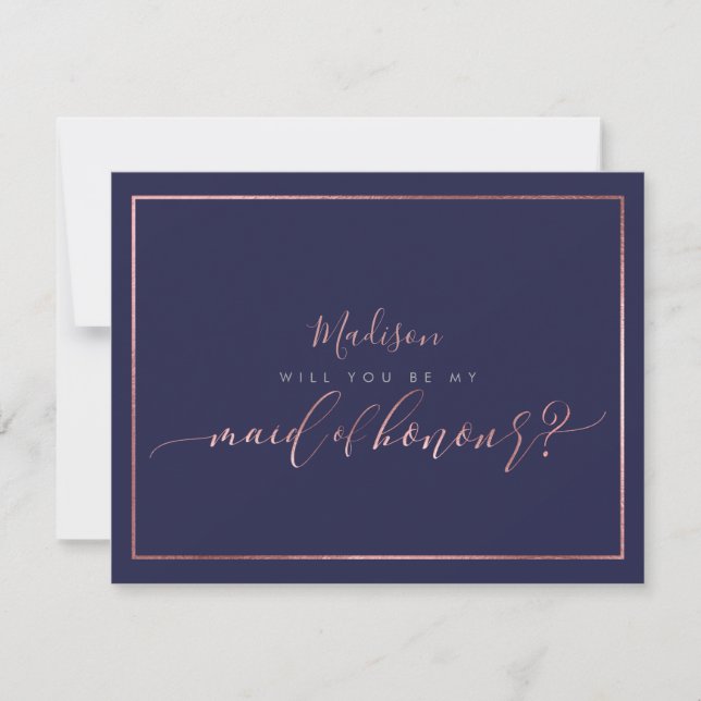 Invitation PixDezines Faux Rose Gold sera-t-il votre serviteu (Devant)