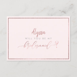 Invitation PixDezines Faux Rose Gold Vous Serez..Bridesmaid