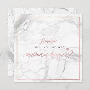 Invitation PixDezines Faux Rose Gold You Métron d'honneur