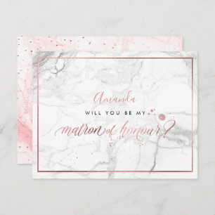 Invitation PixDezines Faux Rose Gold You Métron d'honneur