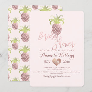 Invitation PixDezines Fête de l'mariée/Rose Gold/Ananas