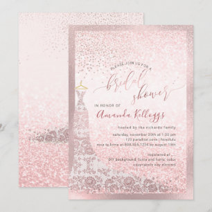 Invitation PixDezines Fête des mariées Blush Pink Gown