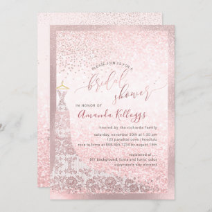 Invitation PixDezines Fête des mariées Blush Pink Gown