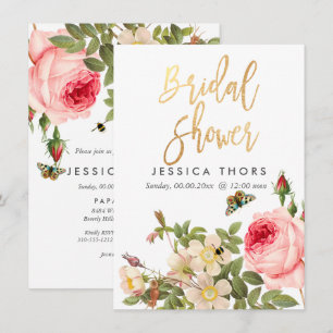 Invitation PixDezines Fête des mariées Rose Jardin/do-it-your