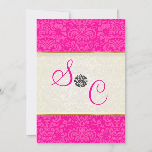 Invitation PixDezines Fidora Damask Vintage (Devant)