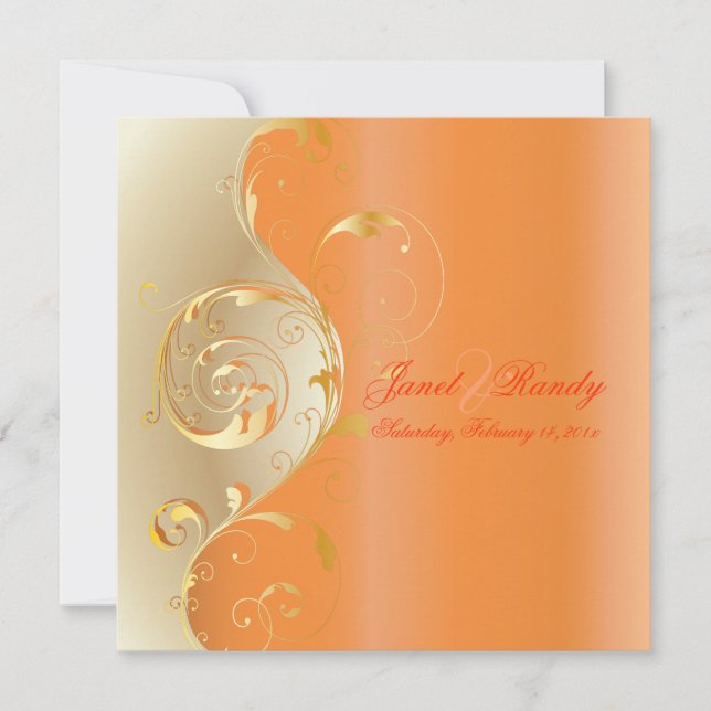 Invitation PixDezines Filigree+tourbillons/gold+orange/do-it- (Devant)