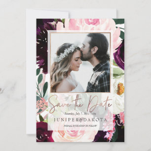 Invitation PixDezines Fleur Rustique Fleur Broussaillée rose 