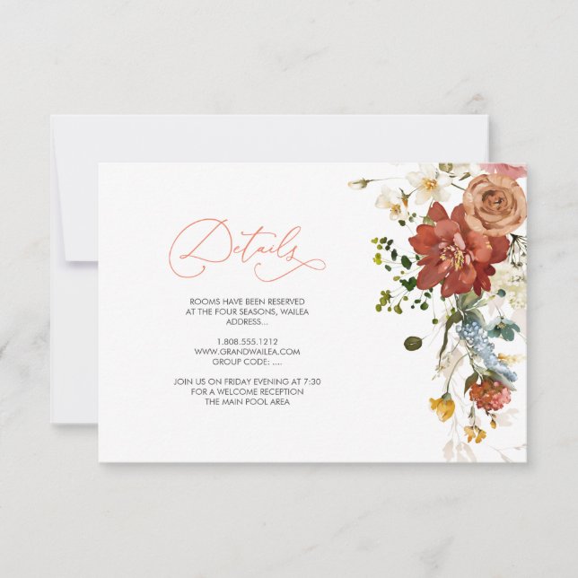 Invitation PixDezines Fleurs de Jardin d'Automne Rustique Élé (Devant)