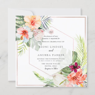 Invitation PixDezines Fleurs Paradis Tropical Foliage