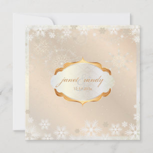 Invitation PixDezines Flocons de neige, champagne rose sur gl