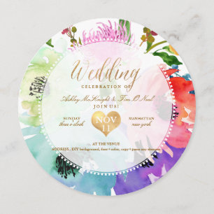 Invitation PixDezines Floral/Aquarelle/Roses