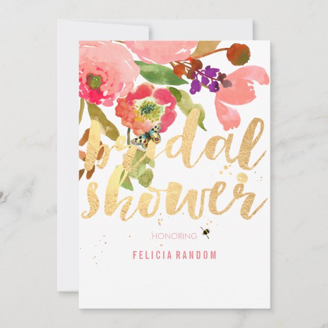 Invitation PixDezines Floral Bridal douche/do-it-yourself Arr (Devant)