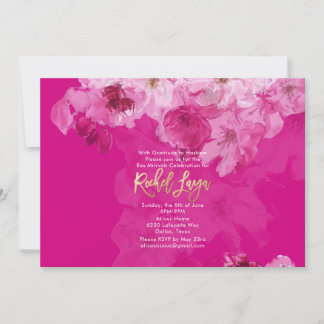Invitation PixDezines Floral Watercolor Bat mitzvah
